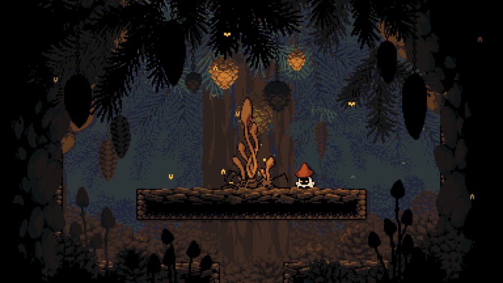 Heart of Mycelium channels Shovel Knight in a 2D platformer