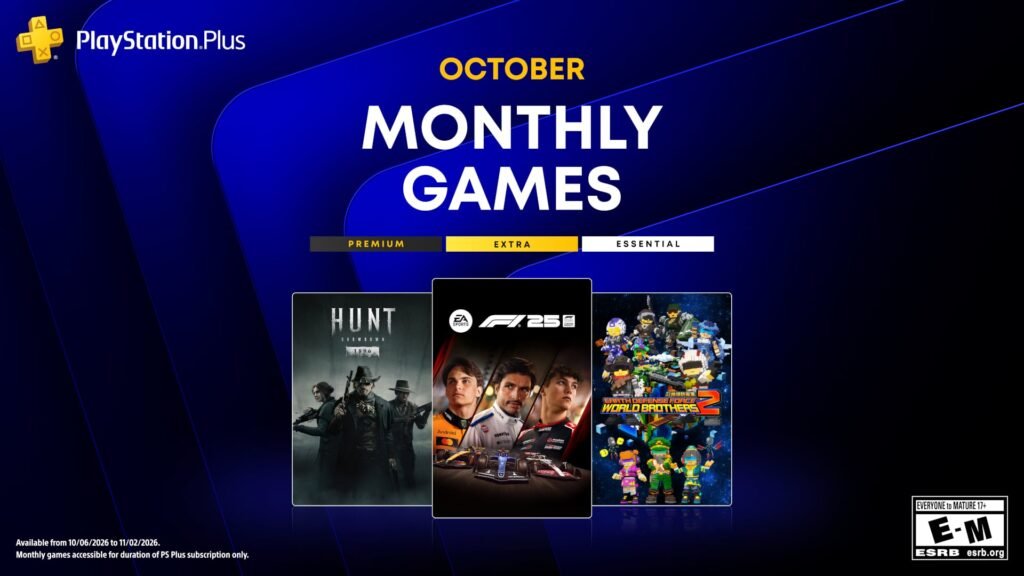 October’s PS Plus games include F1 25 and Hunt
