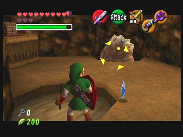 Link using Z-targeting against an enemy in the original Nintendo 64 version of Ocarina of Time