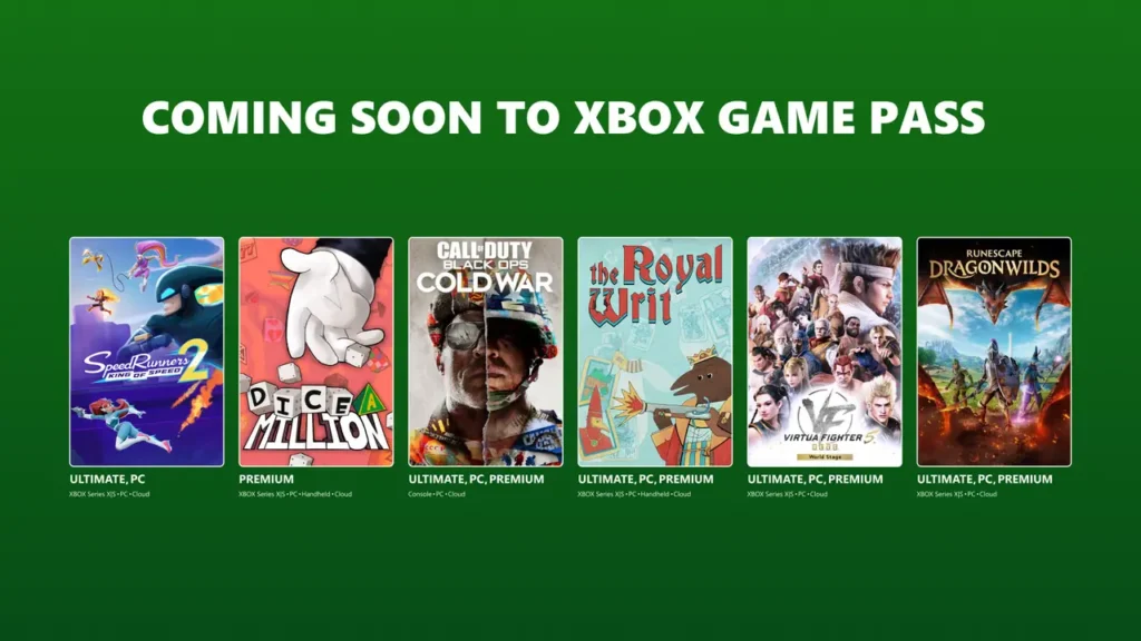 Xbox Game Pass settembre 2026 tra Call of Duty, Virtua Fighter e RuneScape